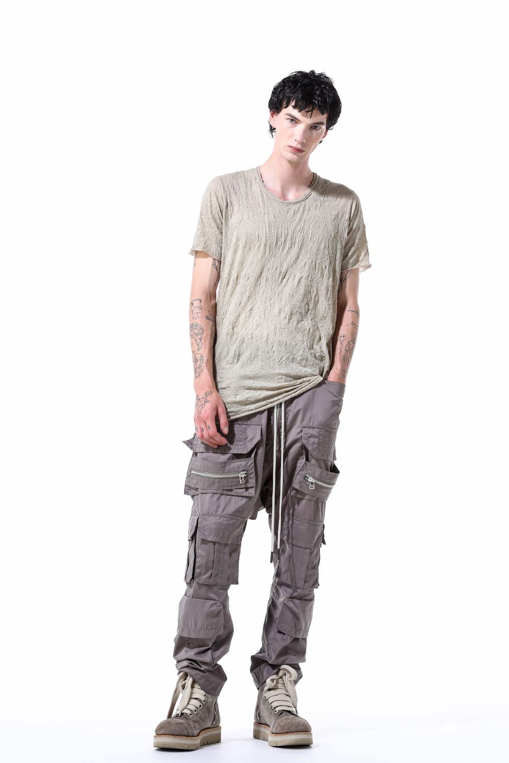 [ラスト1点 サイズ1] ナイロンカーゴサルエルイージーパンツ / Nylon Cargo Sarouel Easy Pants / ブラック / ag-11022-2