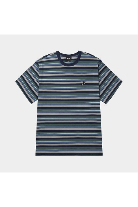 HUF tシャツ DROP OUT STRIPE CREW ASH GRAY M DROP OUT STRIPE CREW / HUF カットソー Tシャツ