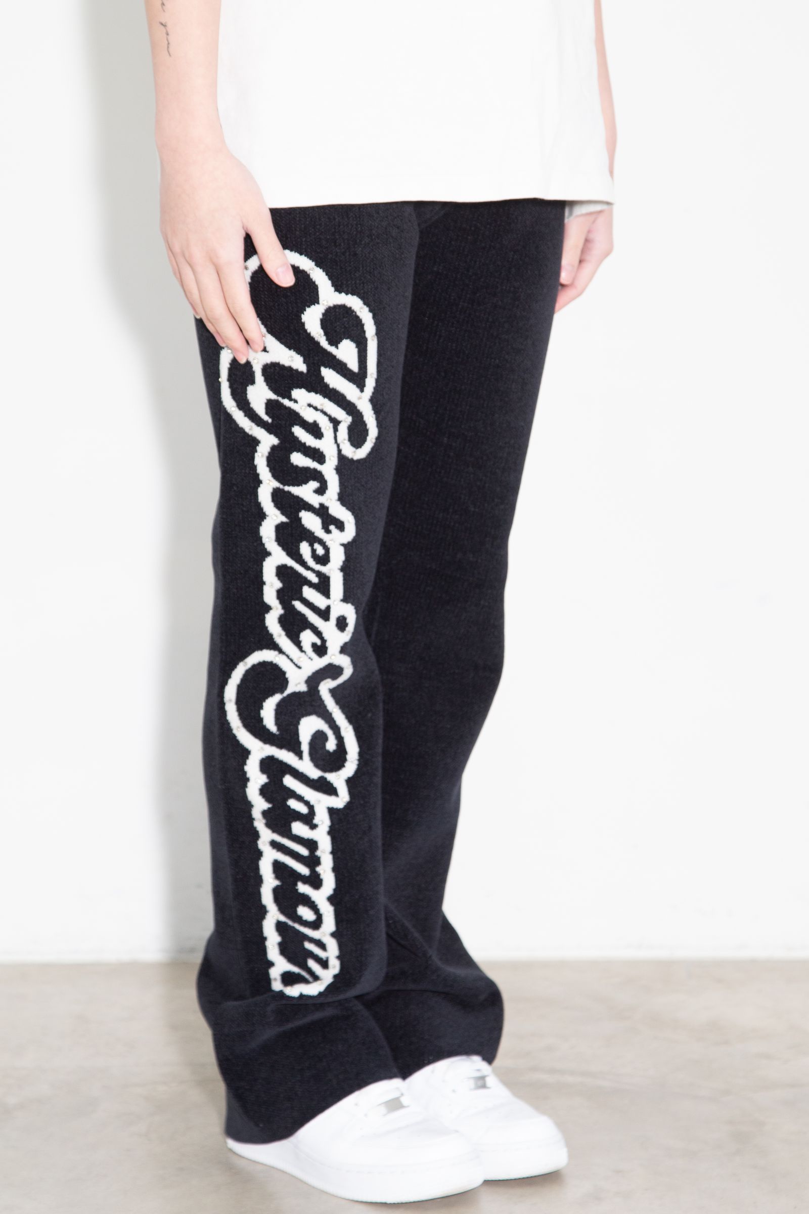 【セットアップ】HYSTERIC GIRL編込 パーカー・HYSTERIC GLAMOUR編込 フレアパンツ / ブラック