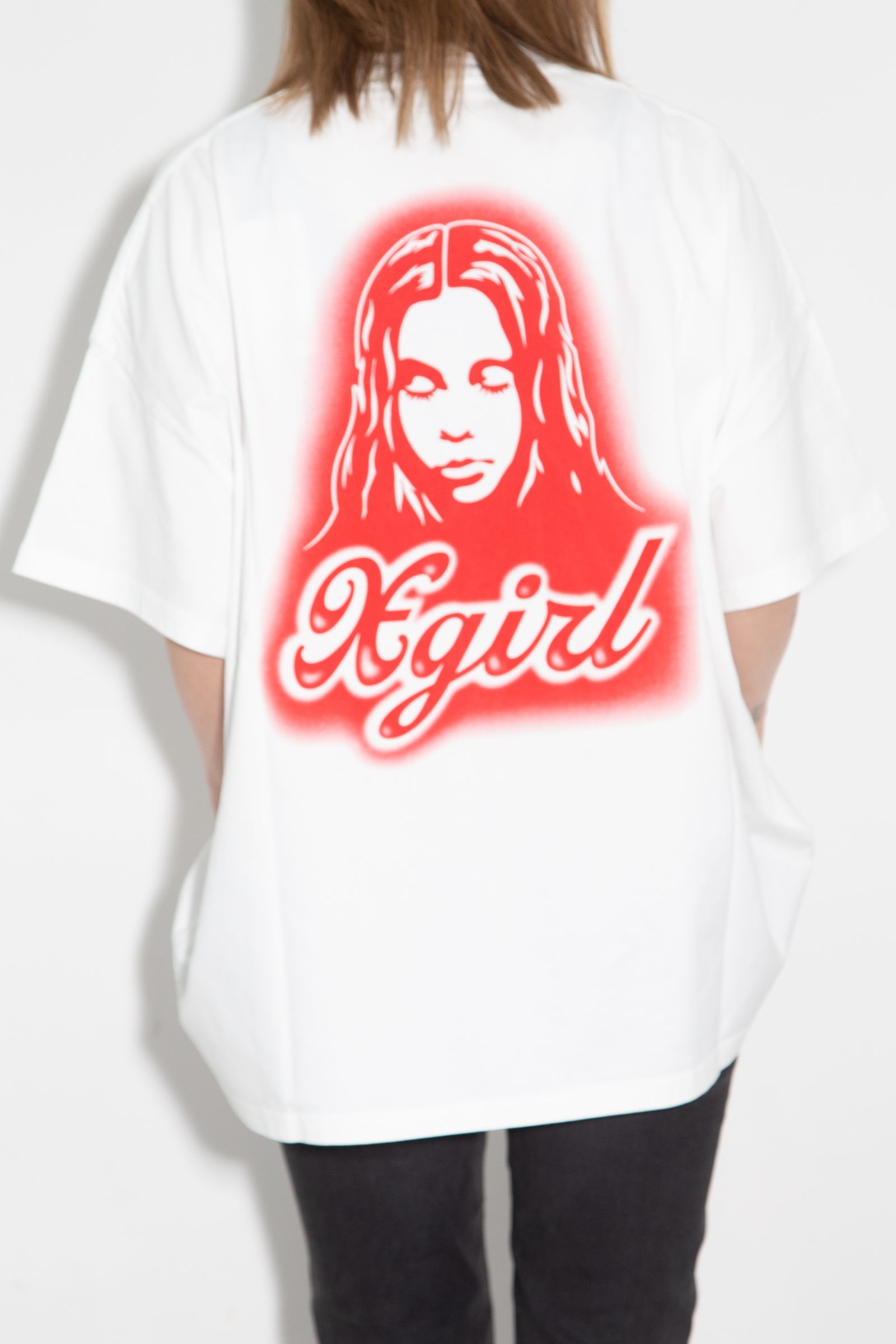 [ラスト1点 サイズS] SPRAY FACE S/S BIG TEE DRESS / ホワイト