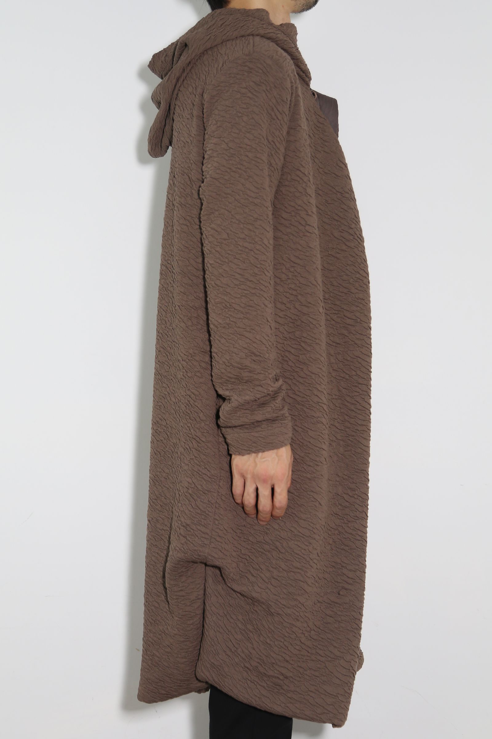 ［ラスト1点 サイズ3］LONG CARDIGAN 223-304 / シボ加工ロングカーディガン / ベージュ