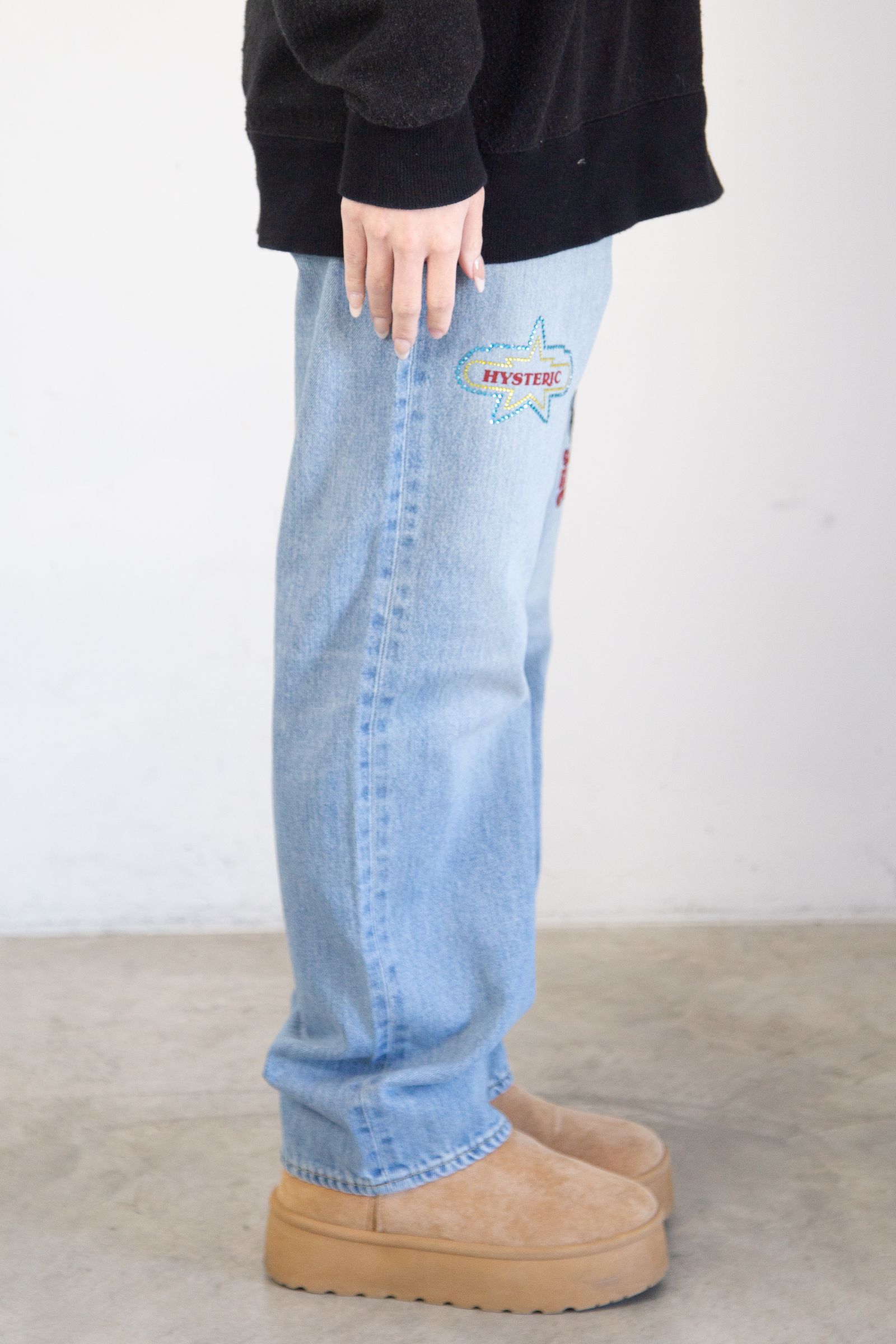 HYS ジーンズ HYSTERIC GLAMOUR - HYS LOGO ストレートデニムパンツ / ライト