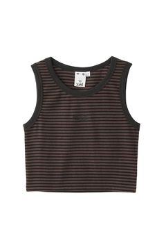 OUTLINE OVAL LOGO TANK TOP / ブラウン