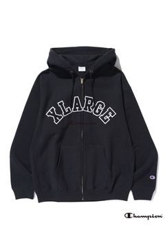 【セットアップ】XLARGE×Champion REVERSE WEAVE ZIP HOODED SWEATSHIRT・PANTS / ブラック