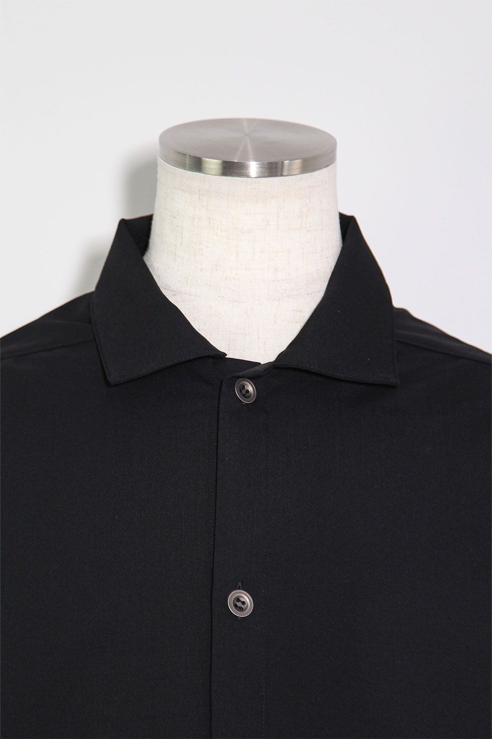 サマーウールハーフスリーブシャツ / Summer Wool Half Sleeve Shirts / ブラック / ag-11040