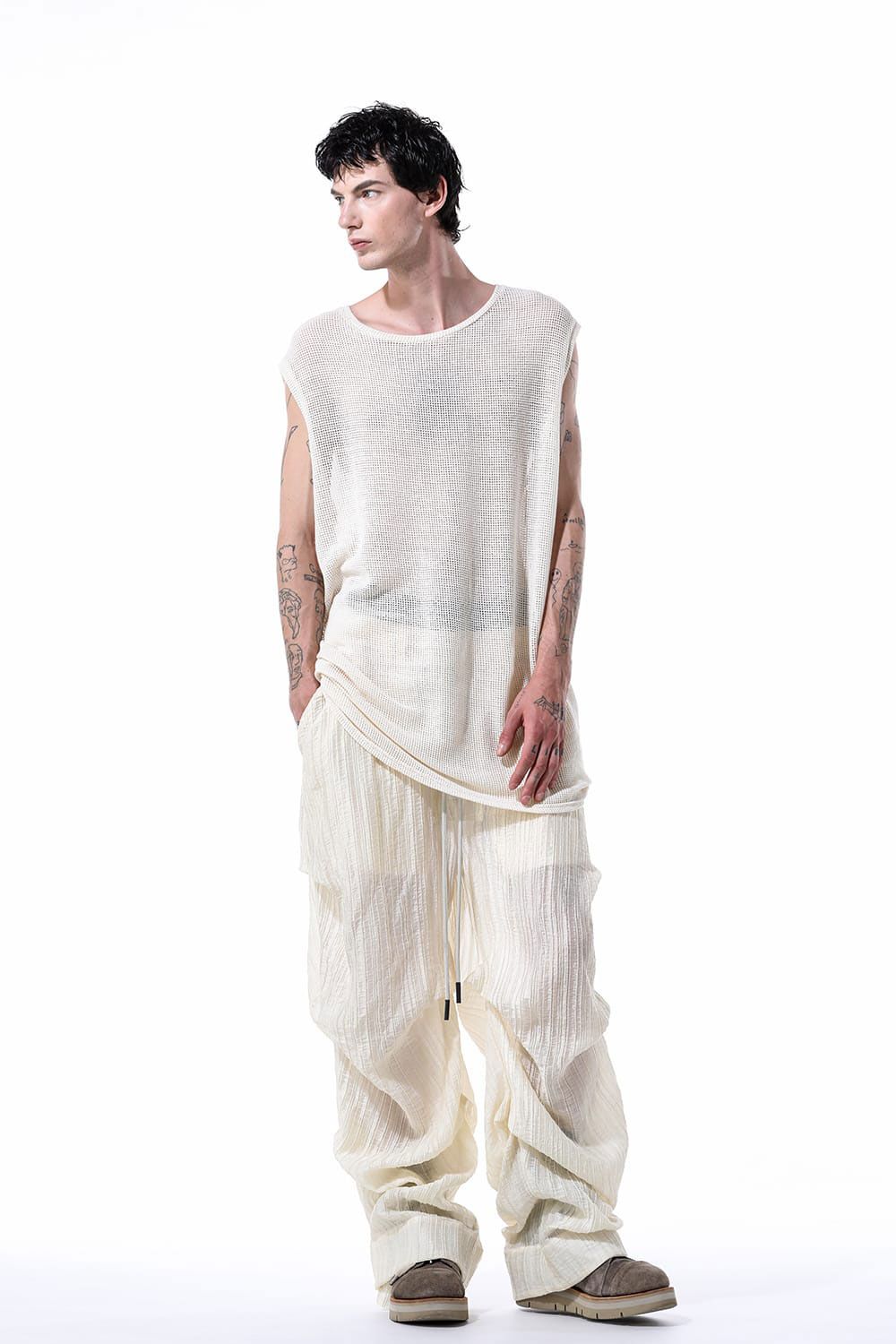 メッシュニットタンクトップ / Mesh Knit Tank Top / アイボリー / ag-11100
