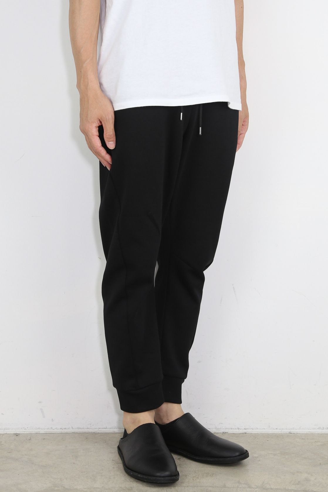 CO/PE DOUBLE KNIT THREE DIMENSIONAL JOGGER TROUSERS / ブラック
