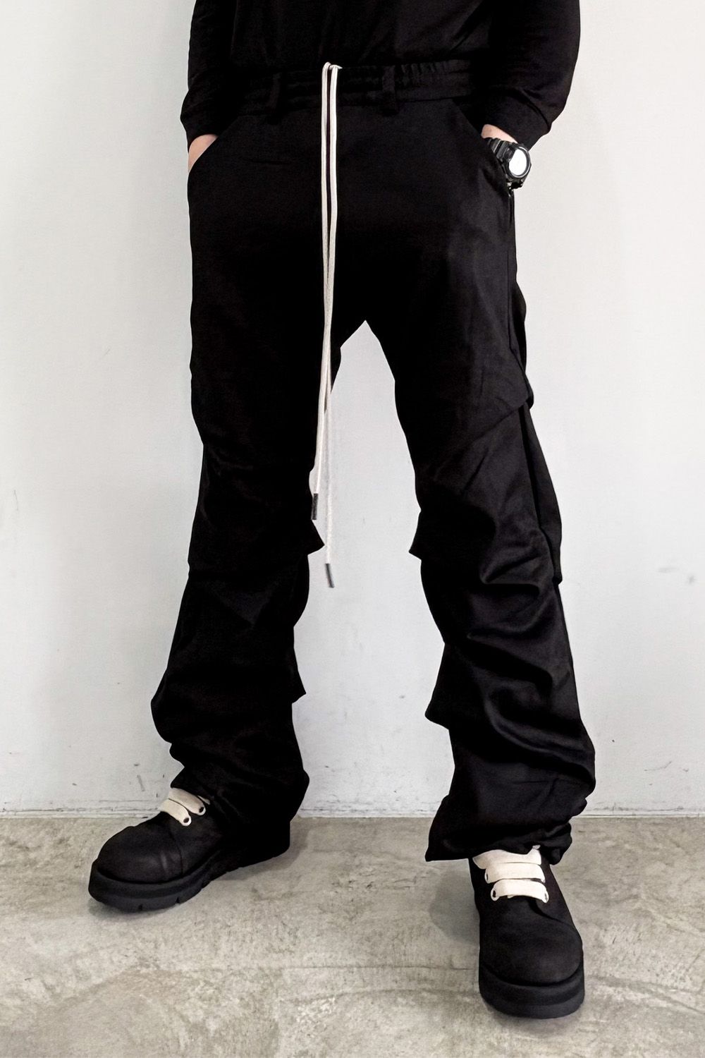 ブーツカットタックパンツ / BOOTS CUT TUCK PANTS / ブラック / ag-8060-2