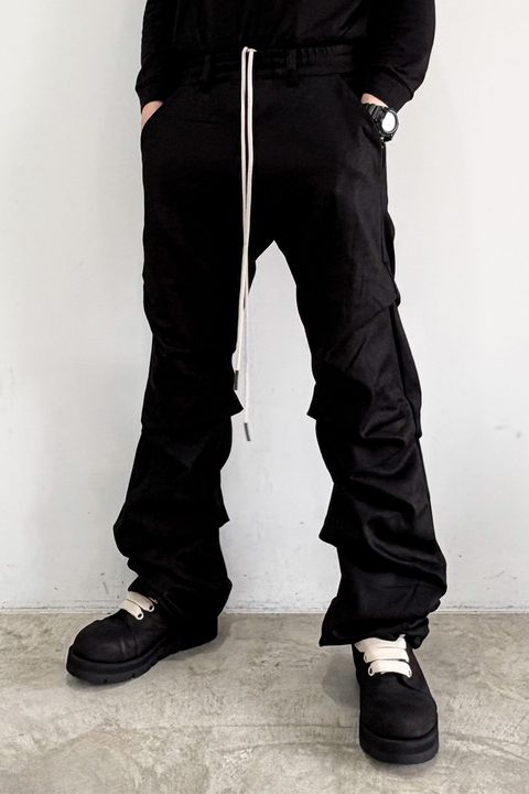 ブーツカットタックパンツ / BOOTS CUT TUCK PANTS / ブラック / ag-8060-2
