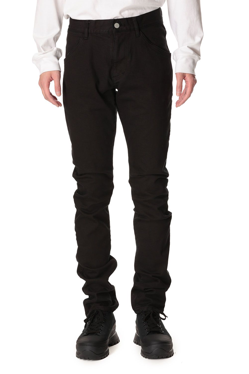 SUPIMA CO STRETCH DENIM SLIM CURVE JEANS / ブラック