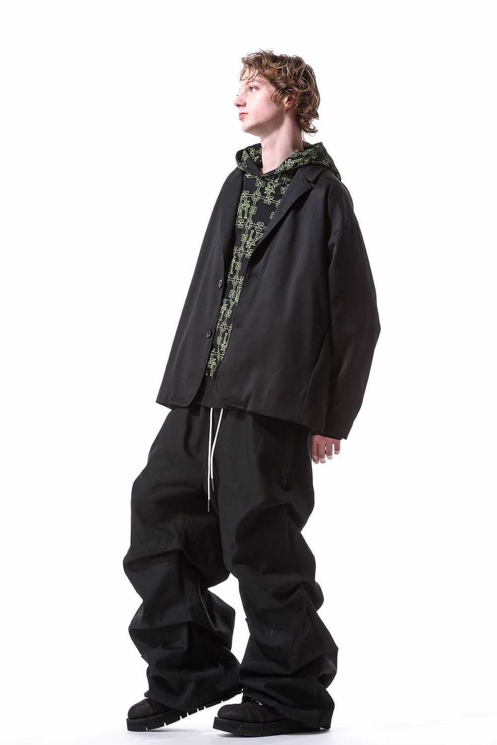 デニムタックワイドパンツ / Denim Tuck Wide Pants / ブラック