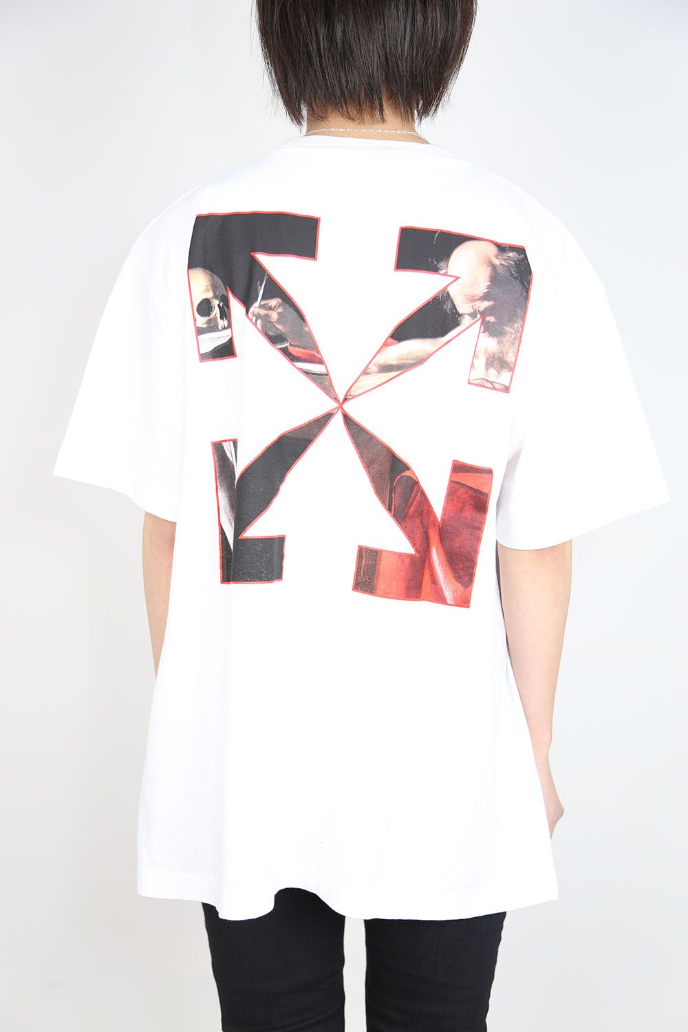 販売 価格 OFF-WHITE◇CARAVAGGIO S/S OVER TEE/M/コットン/WHT T