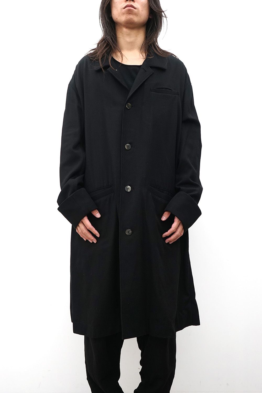Double-Cuff Sten Collar Long Coat