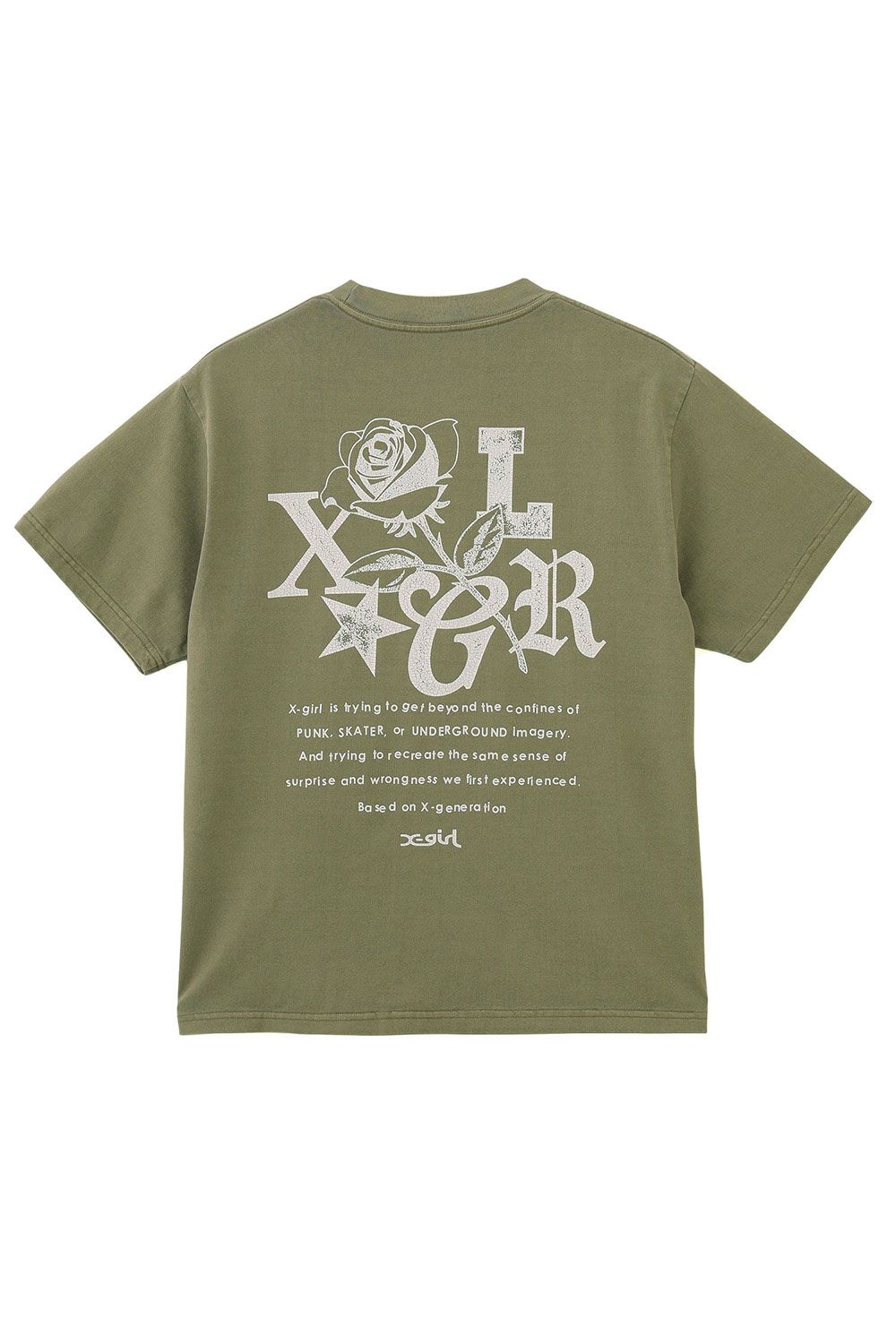 ROSE LOGO FADED S/S TEE / オリーブ