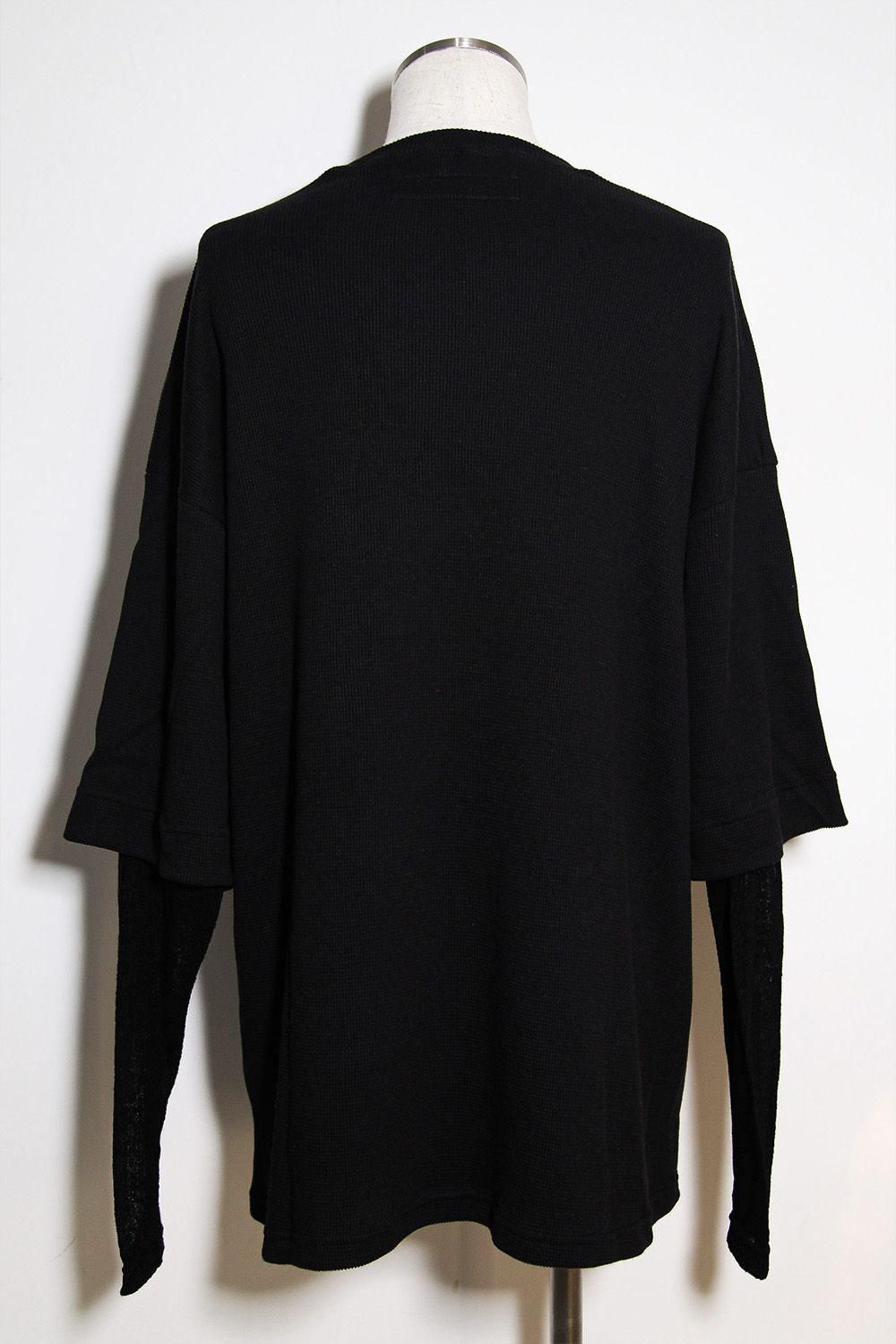 [ラスト1点 サイズ2] LAYERED CREW NECK TOP / ブラック / ag-12111