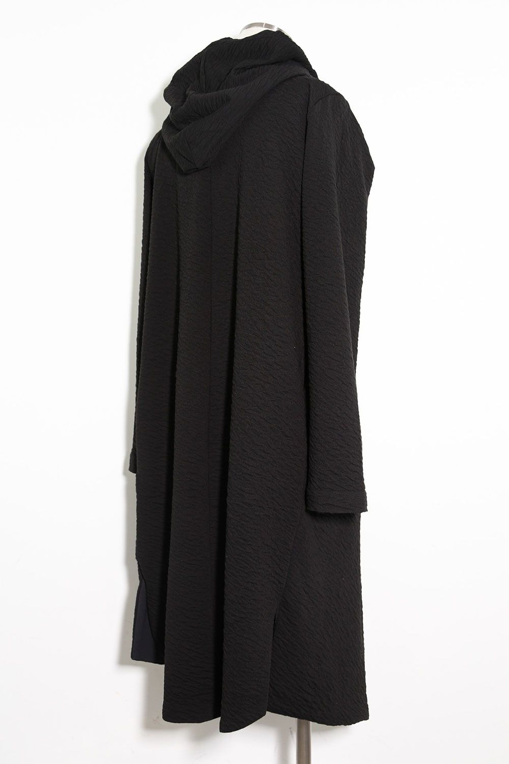 LONG CARDIGAN 223-304 / シボ加工ロングカーディガン / ブラック