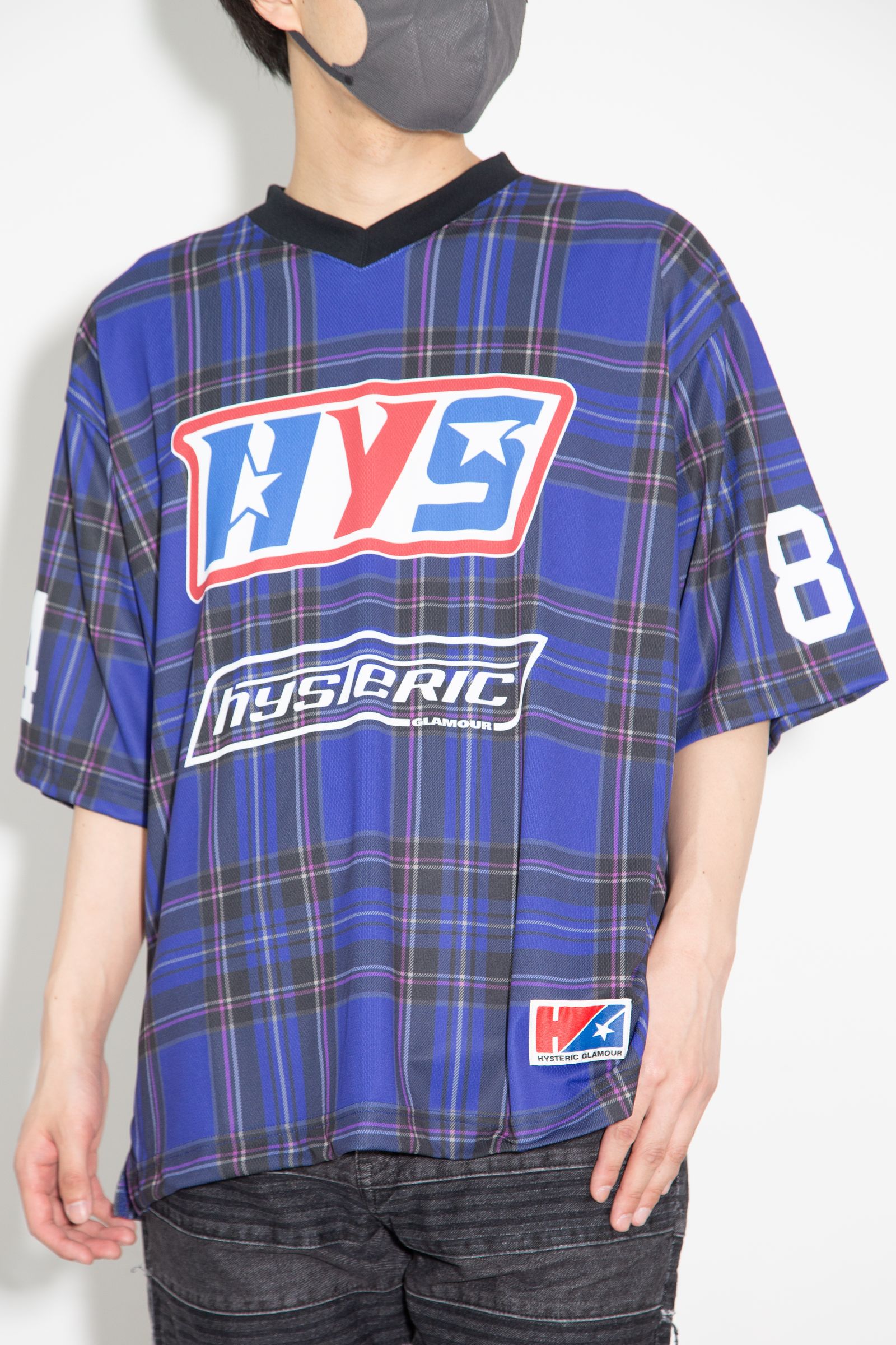 GUITAR GIRL 84 フットボールシャツ / ブルー