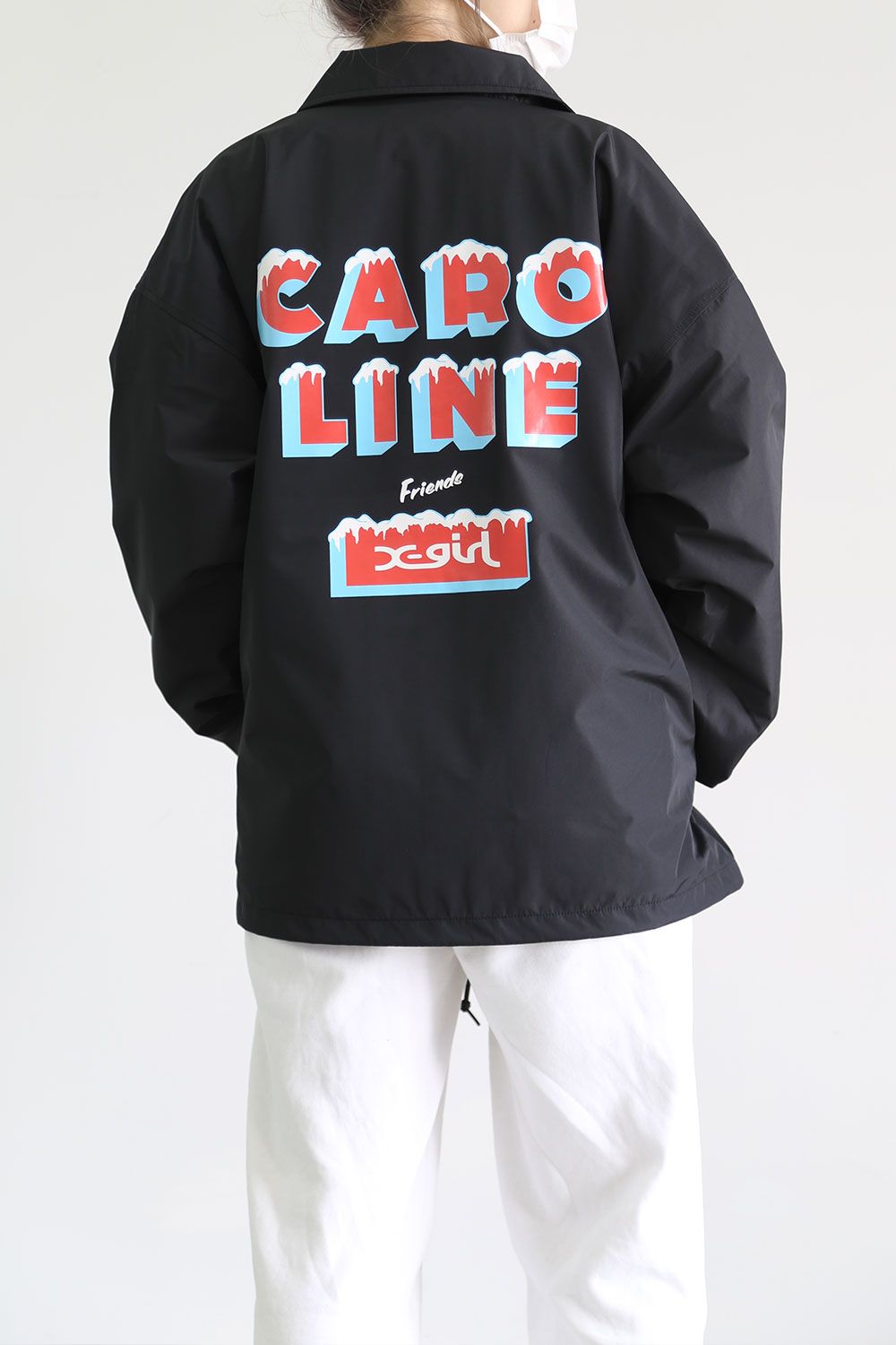 X-girl - FRIENDS CAROLINE DINER COACH JACKET / ブラック | Tempt