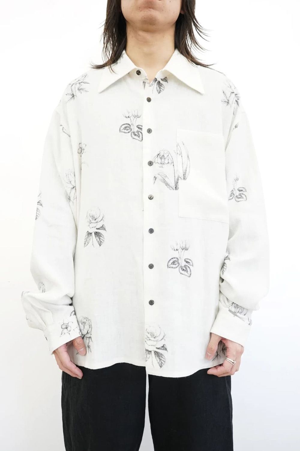 Botanical Print Oversized Shirt