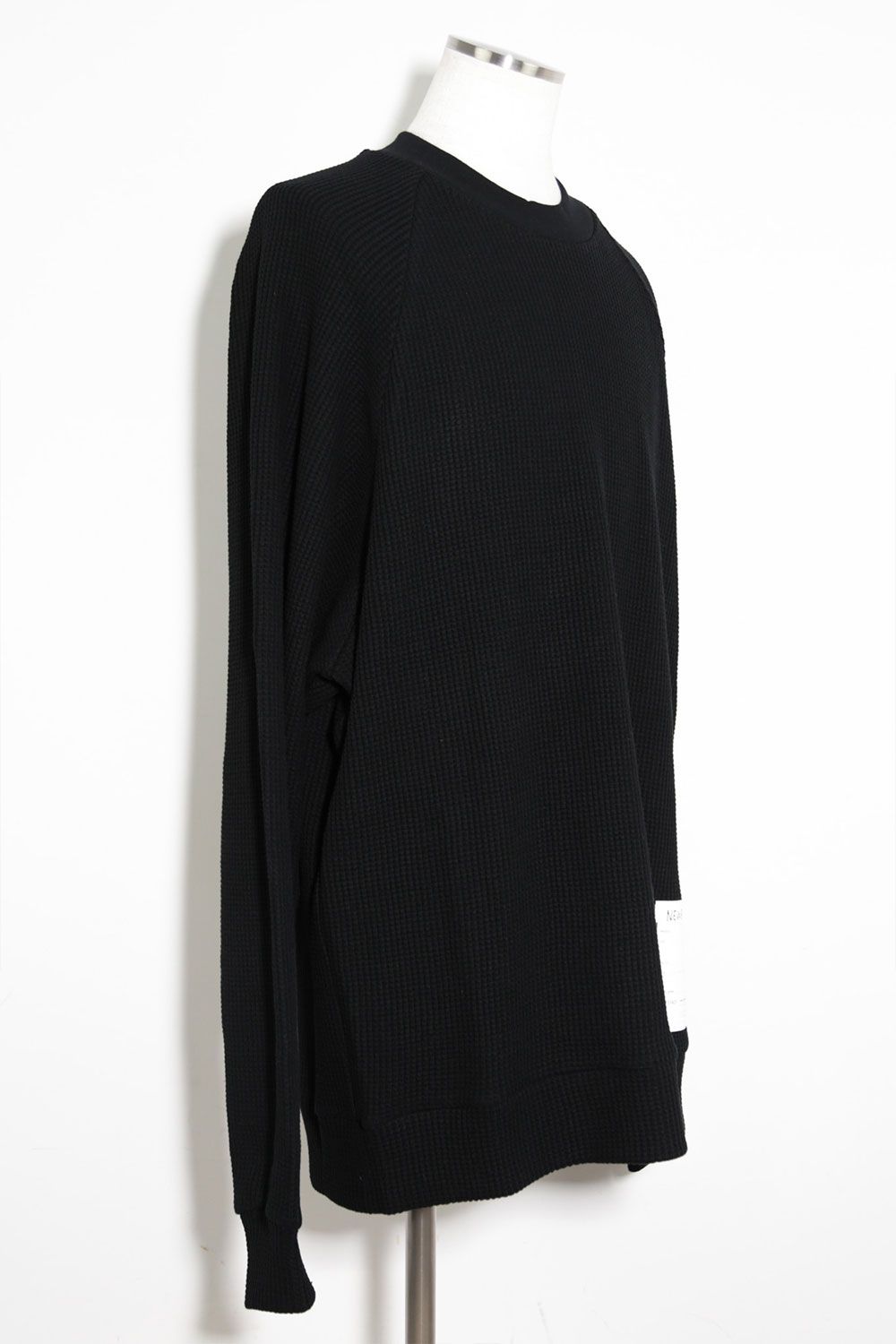 Waffle Dolman Long Pullover / ブラック