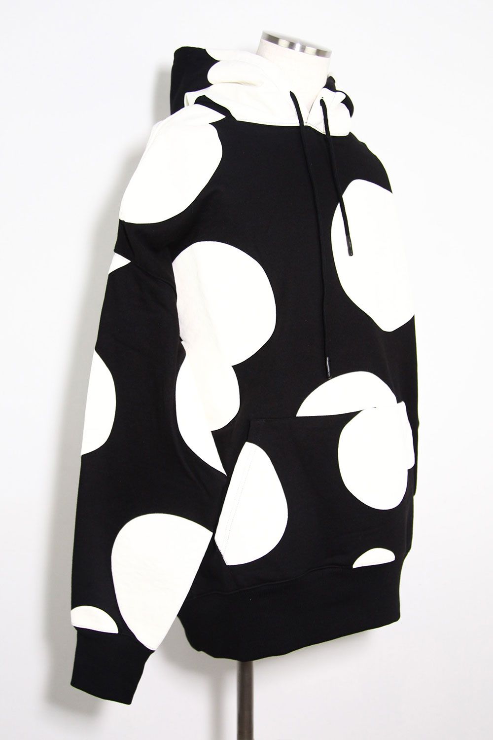 ポルカドットスウェットパーカー / Polka Pattern Sweat Hoodie / ブラック