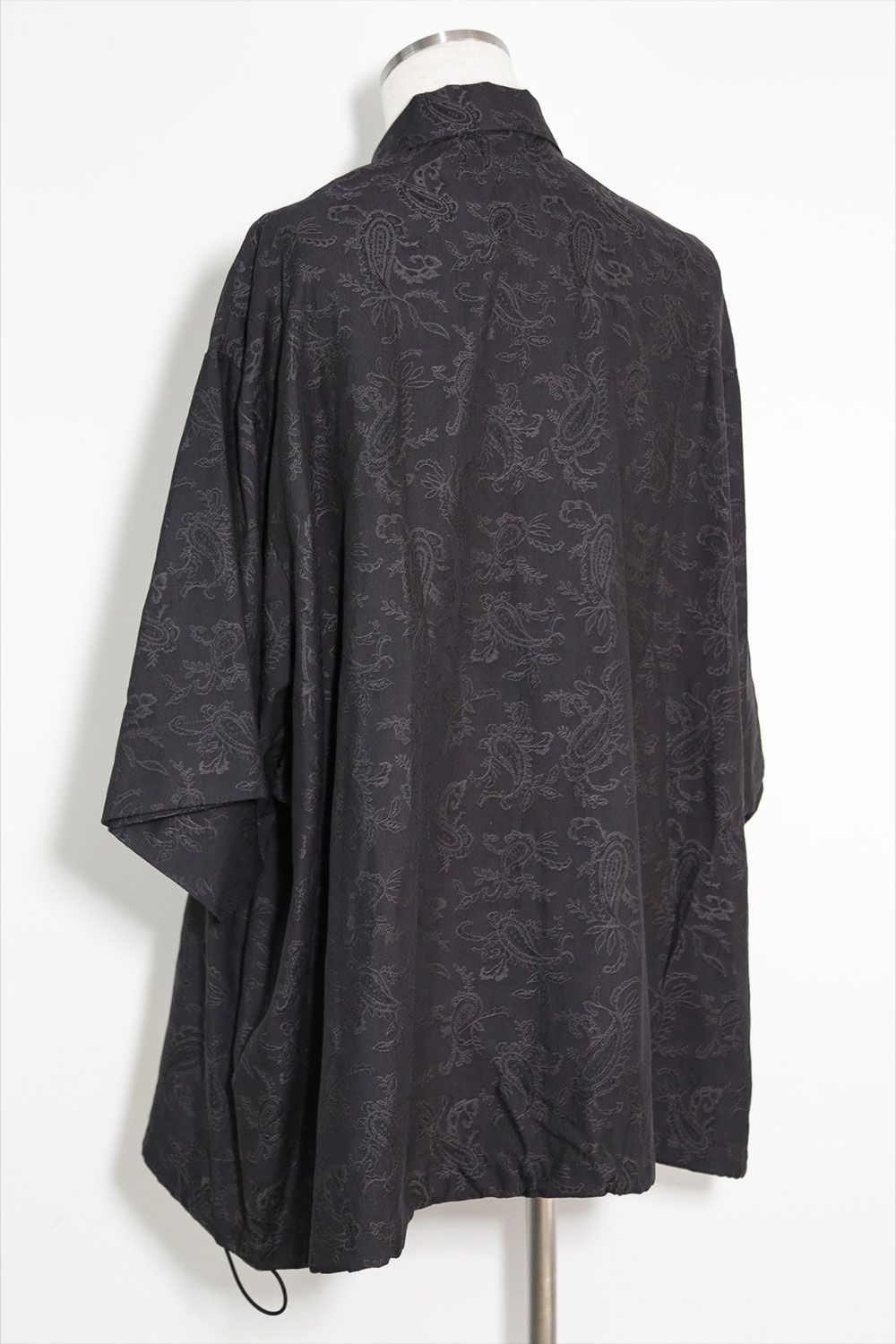 ペイズリー柄ハーフスリーブシャツ / Paisley Front Zip Harf Sleeve Shirts / ブラック / ag-9060-1