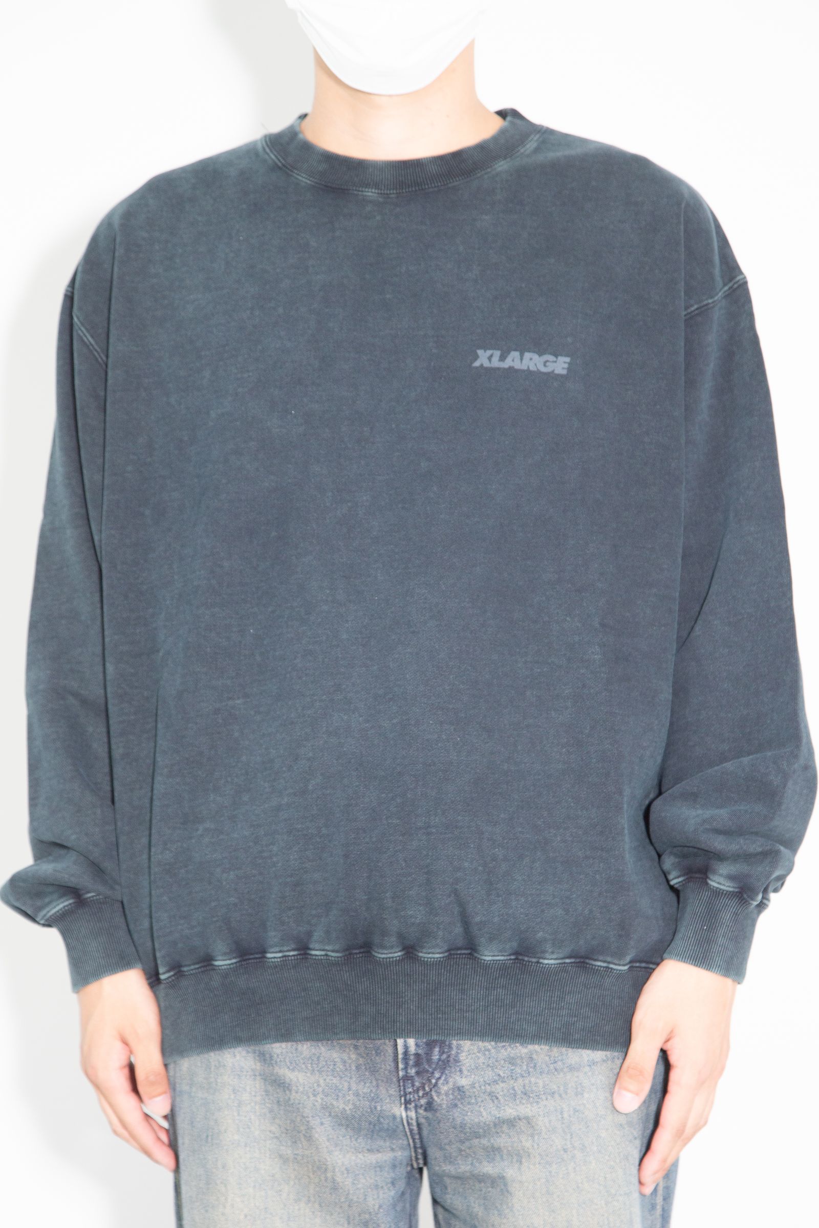 WASHED BACKSIDE OG CREWNECK SWEATSHIRT / ブラック
