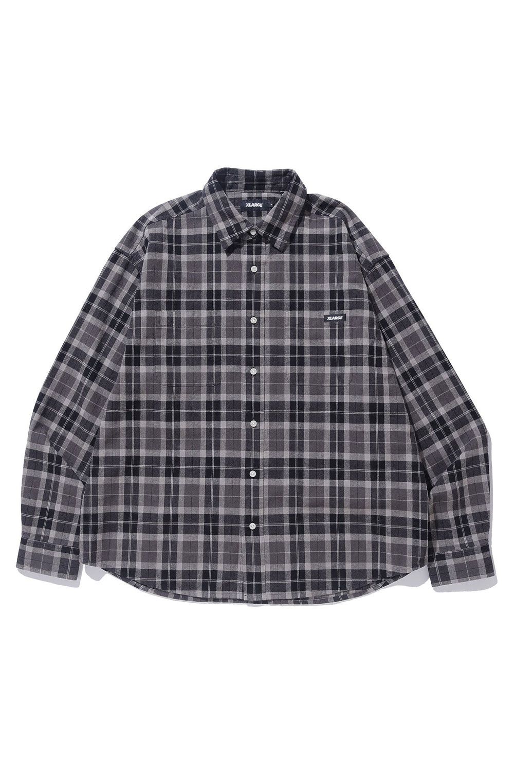 PLAID L/S SHIRT / グレー
