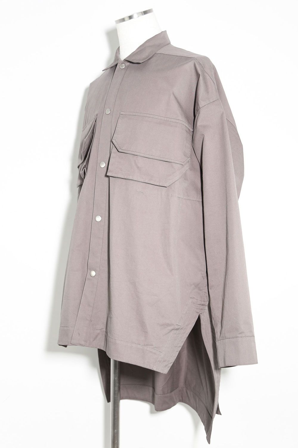 [ラスト1点 サイズ3] バックロングコクーンシャツ / Back Long Shirts Long Sleeve / グレー / ag-7006