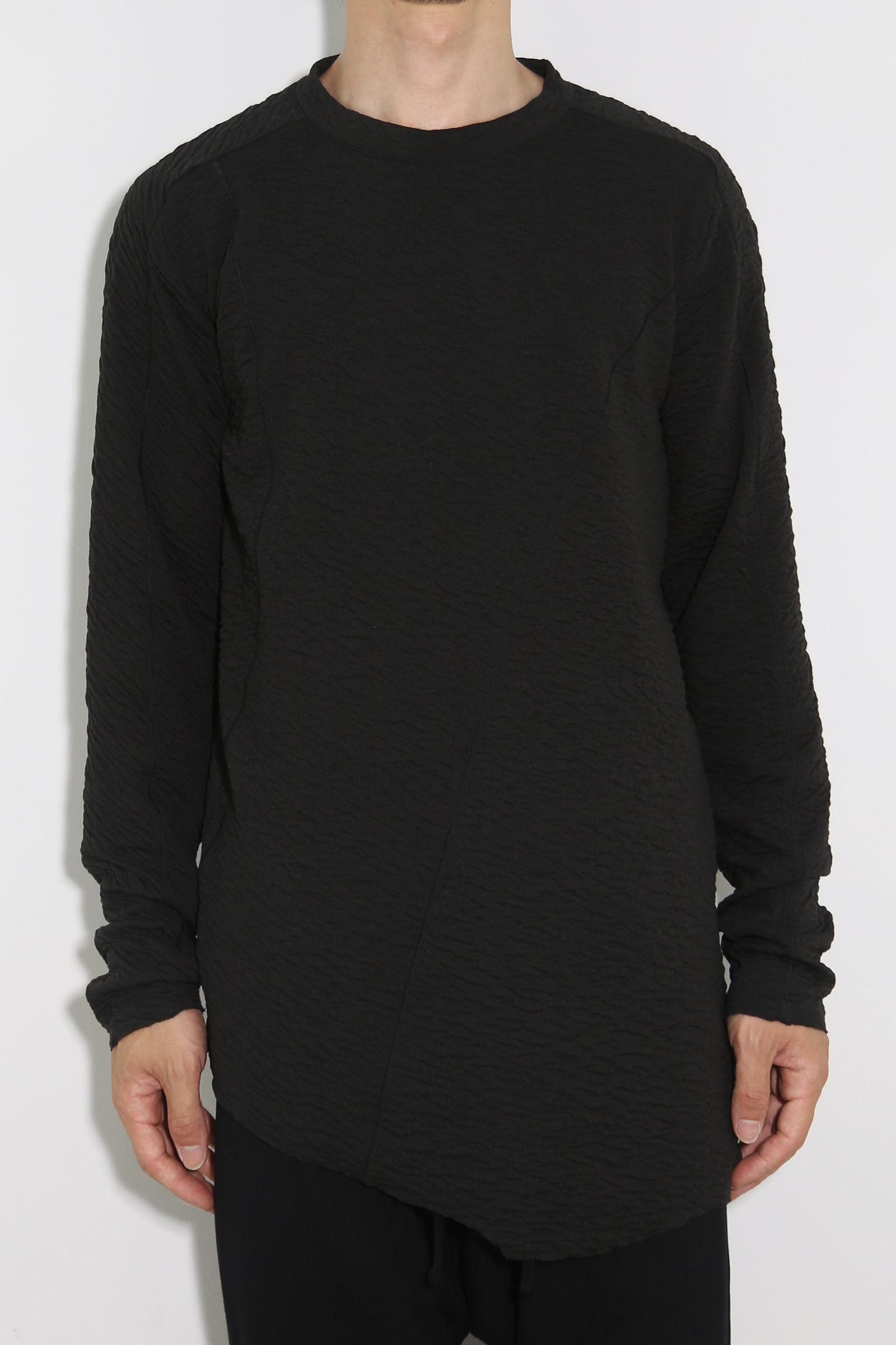 LONG SLEEVE T-SHIRT 223-301 / シボ加工ロングスリーブTee / ブラック