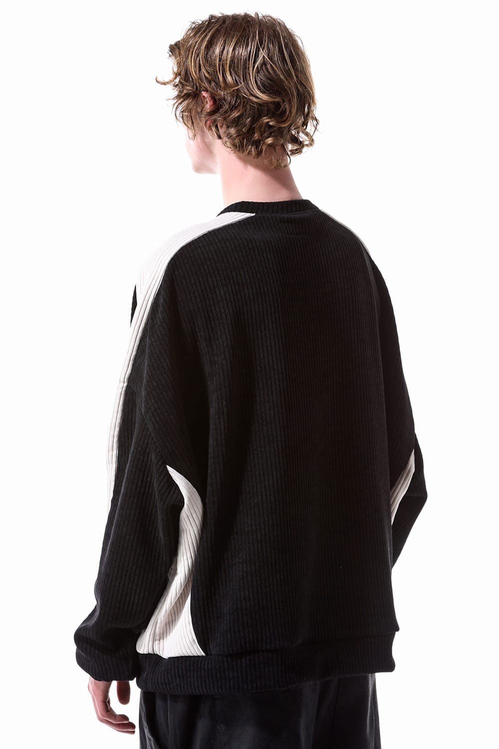 モーデュロイニットトップ / Morduroy Knit Top / ブラック×アイボリー / ag-10091