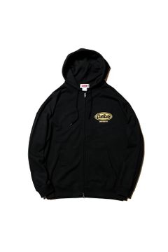 CUTRATE LOGO DROPSHOULDER ZIP HOODIE / ブラック