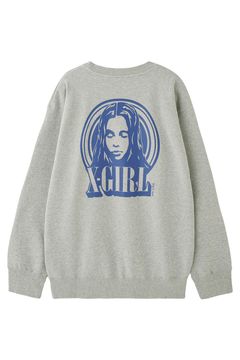 CIRCLE BACKGROUND FACE LOGO BIG SWEAT TOP / アッシュ