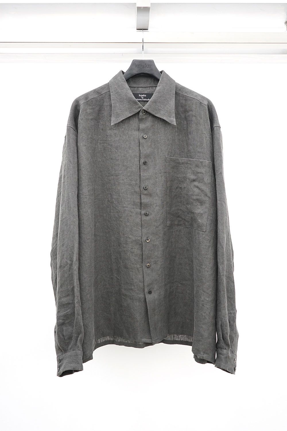 Pigment-Dyed Washed Oversized Shirt / チャコール
