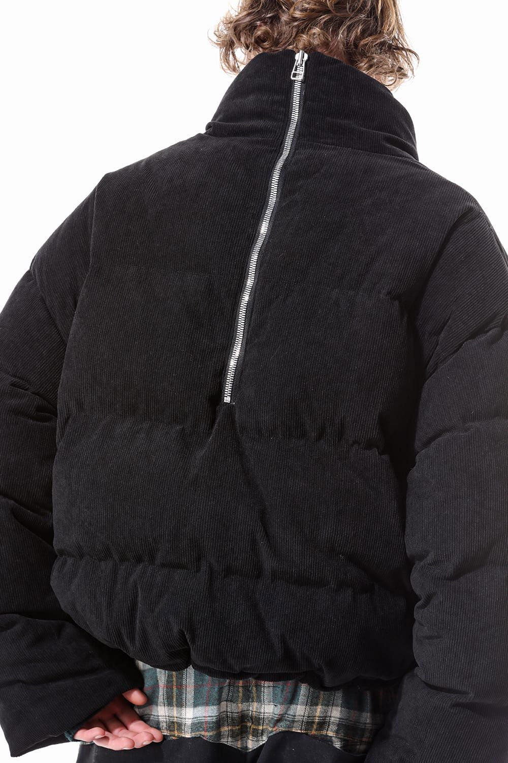 Corduroy High Neck Down Jacket