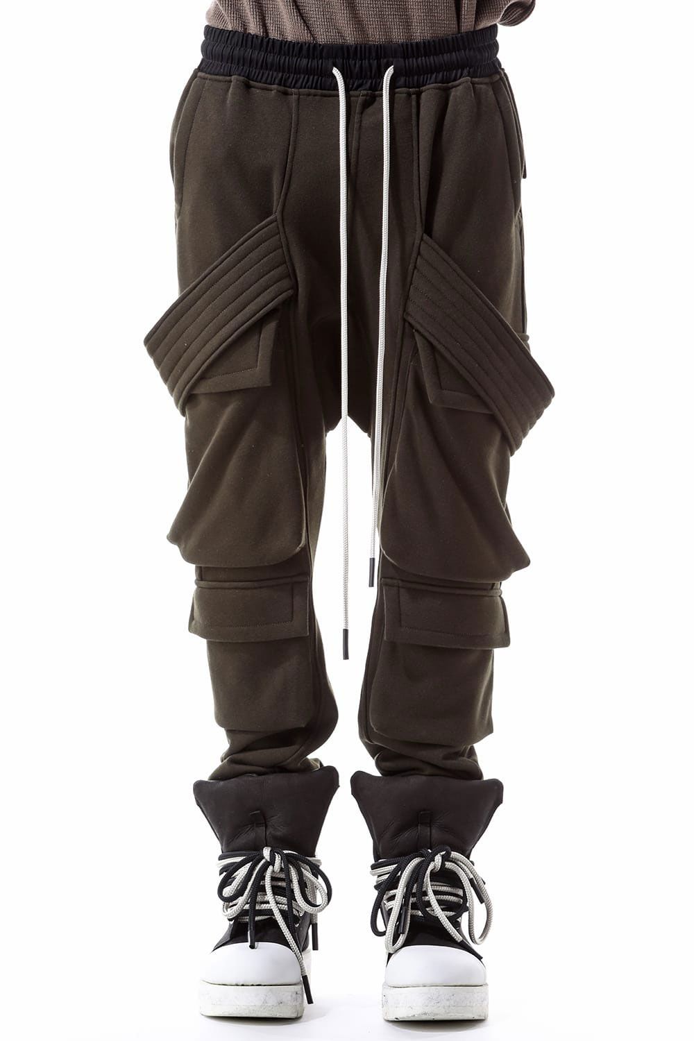 A.F ARTEFACT CROSS BELTED-LEG PANTS / COTTON LINEN TWILL