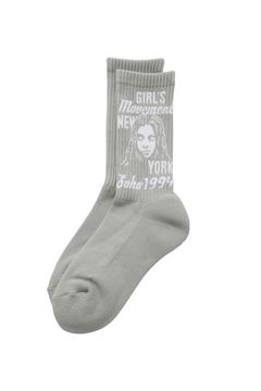 [ラスト1点] MIX LOGO & FACE RIB SOCKS / グレー