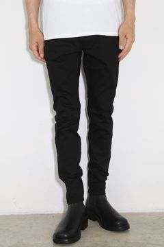 RUBBER STRETCH TWILL 5POCKET SKINNY PANTS / ブラック