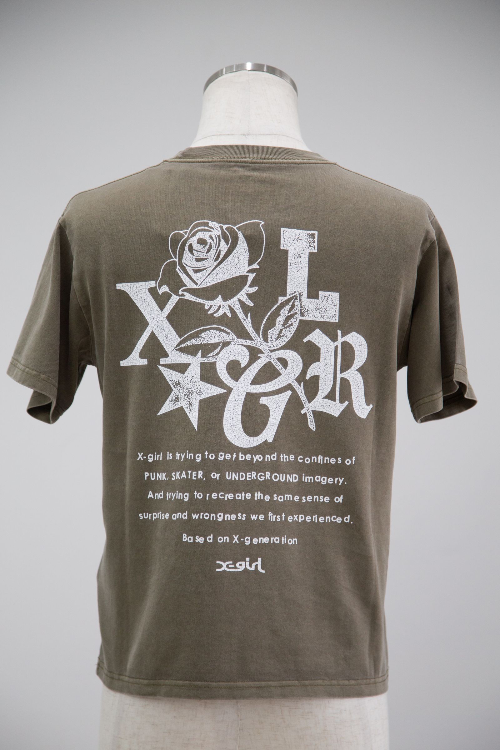 ROSE LOGO FADED S/S TEE / オリーブ