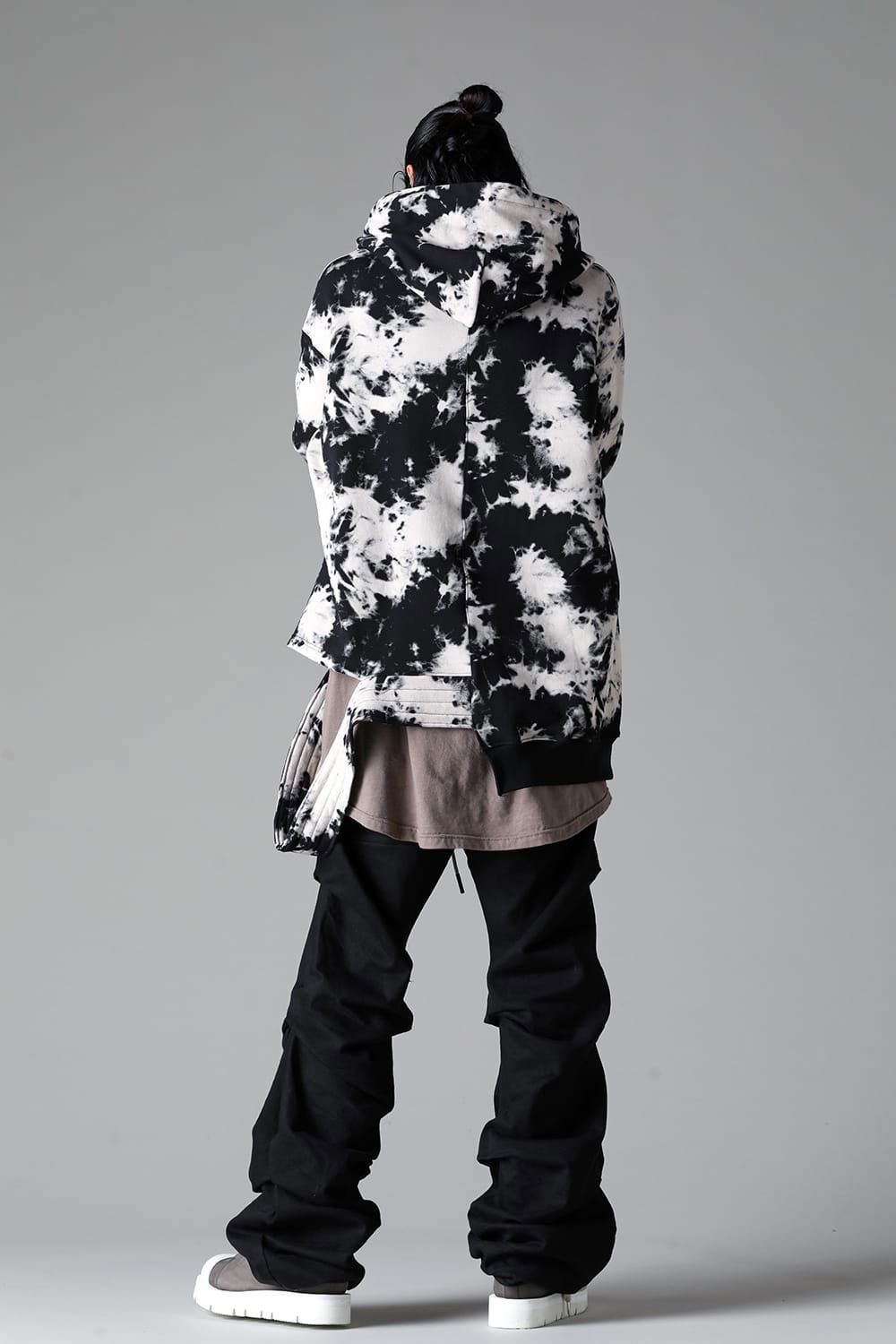 アシンメトリーフーディー / ASYMMETRY HOODED / ブラック×アイボリー / ag-12082