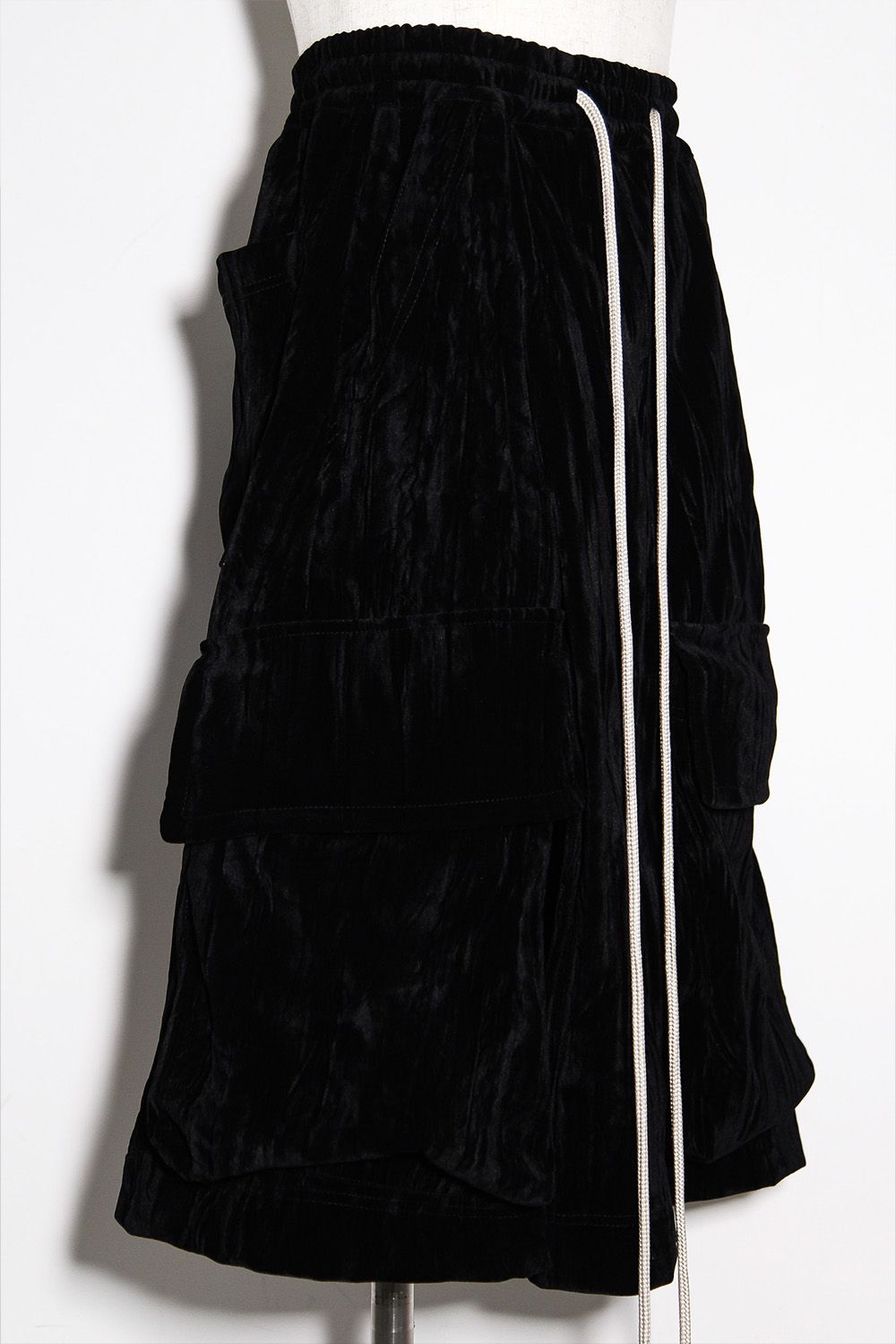 ベロアラップスカートパンツ / WRAP SKIRTS PANTS / ブラック / ag-12042