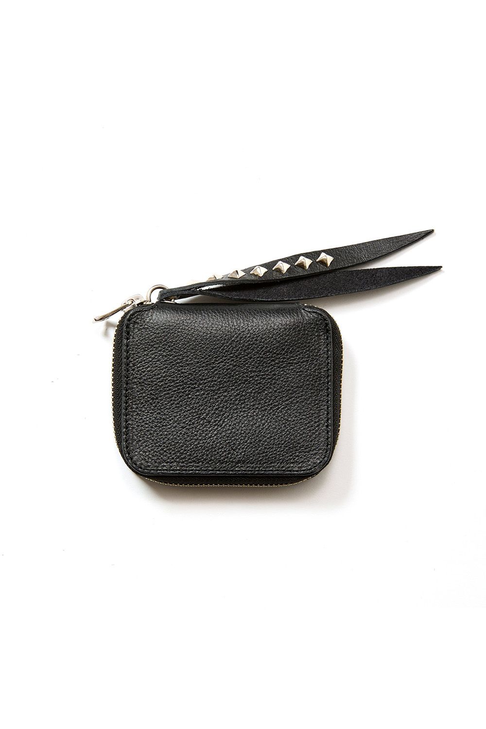 PLANE LEATHER ZIP MULTI WALLET ＜STUDS CHARM＞ / ブラック