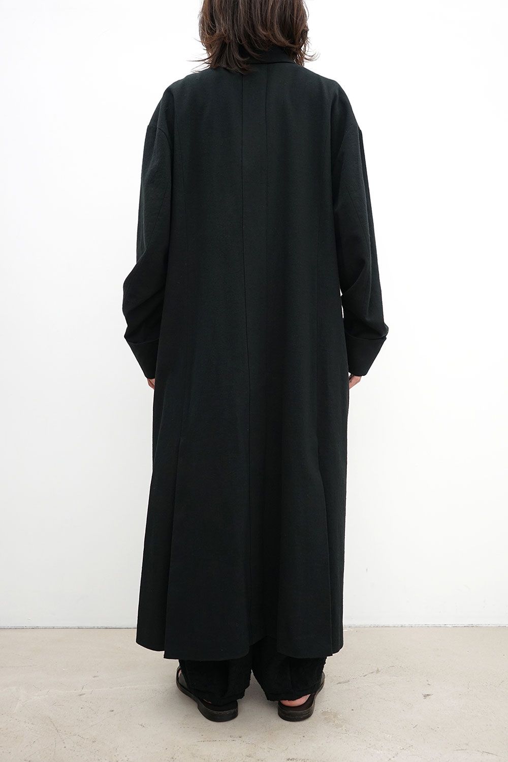 CuLLt 神父風コート 黒 kujaku - Double Cuff Long Chester Coat / ブラック | Tempt