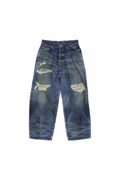 40's Vintage Damage Buggy Denim Jeans / ブルー