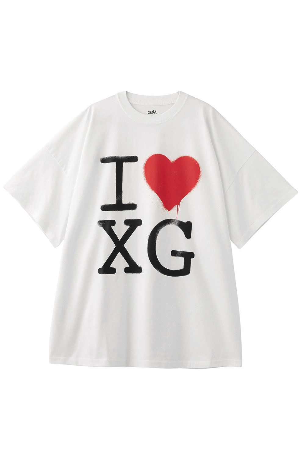 STENCIL I LOVE XG LOGO S/S BIG TEE DRESS / ホワイト