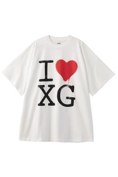 STENCIL I LOVE XG LOGO S/S BIG TEE DRESS / ホワイト
