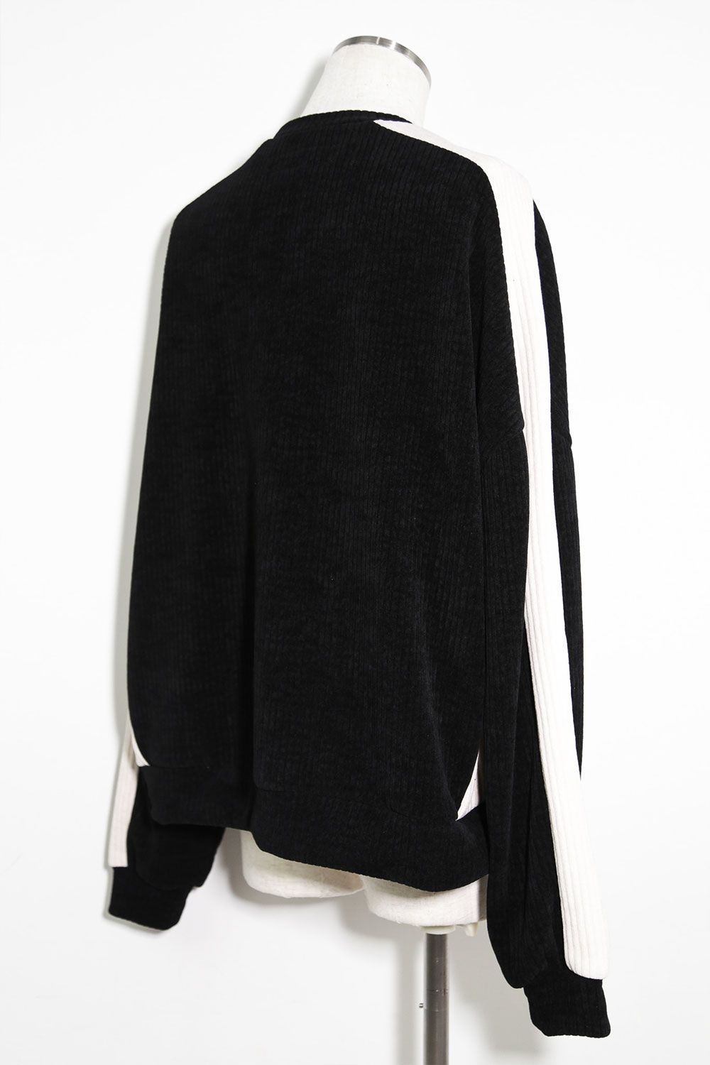 モーデュロイニットトップ / Morduroy Knit Top / ブラック×アイボリー / ag-10091