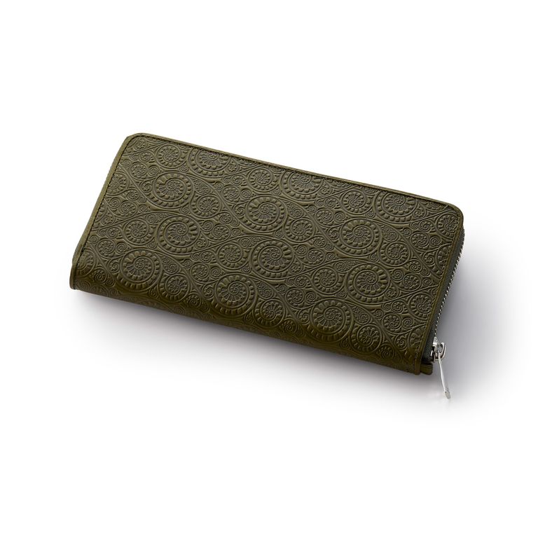 GARNI - Vine Pattern Zip Long Wallet / カーキ | Tempt