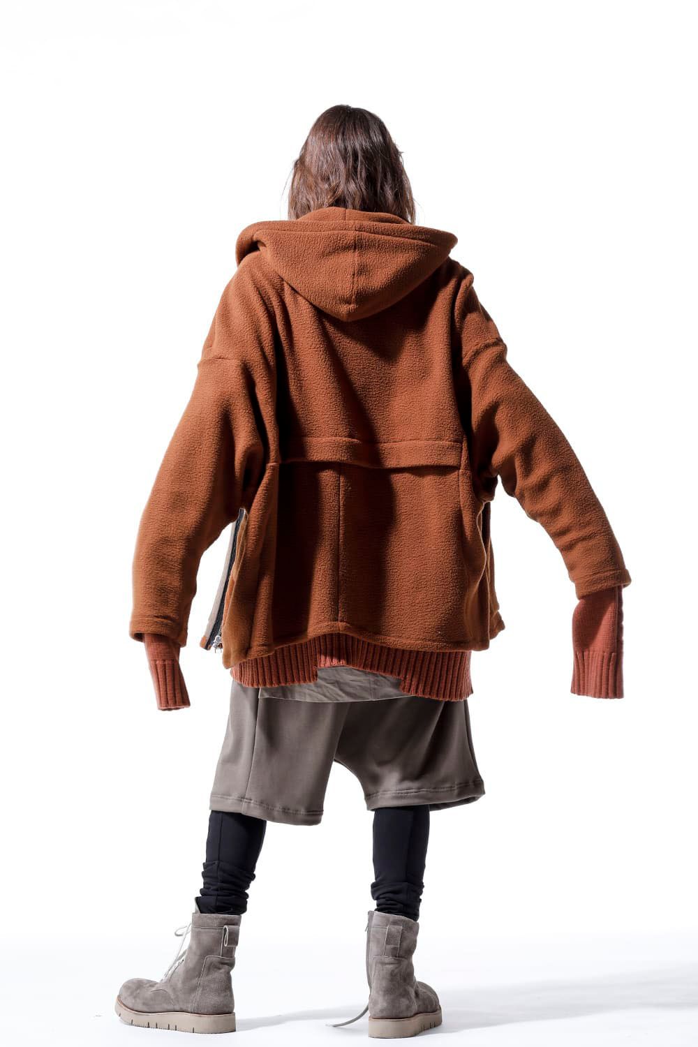 フリースドルマンジップパーカー / Fleece Dolman Hoodie / ブラック