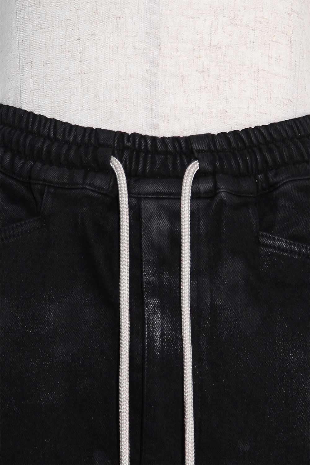【コーティングあり】ベルトカーゴジョガーデニム / COATED BELT CARGO JOGGER DENIM / ブラック / ag-12064-2